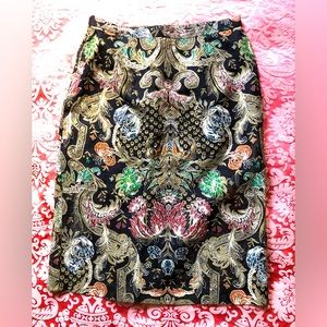 Mary Bays/Victoria Royal silk pencil skirt with beading high quality lined sz 8